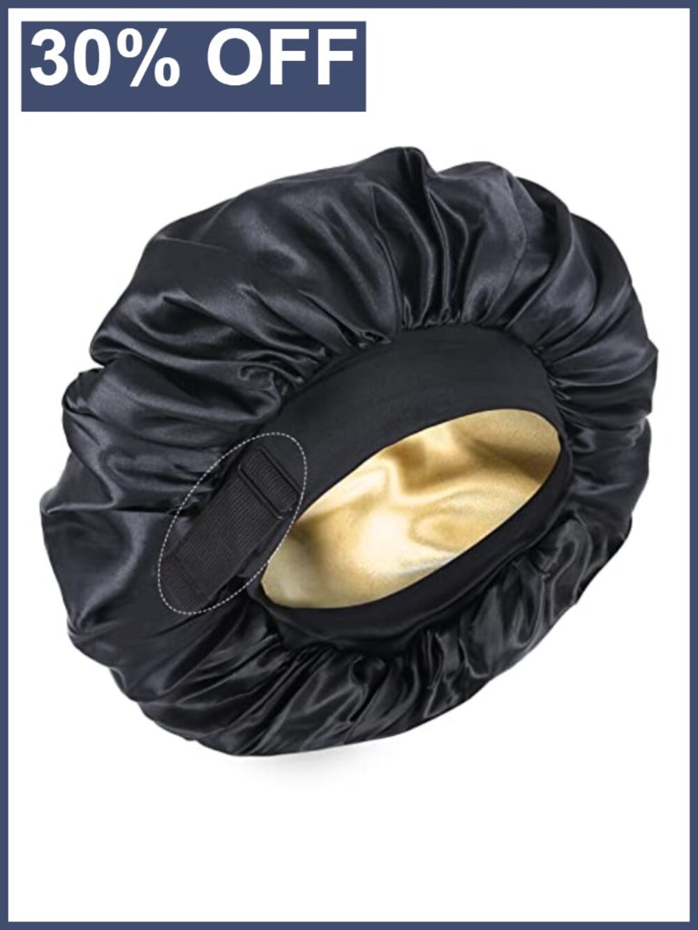 Double Layer Satin Sleep Bonnet Adjustable Reversible Hair Bonnet